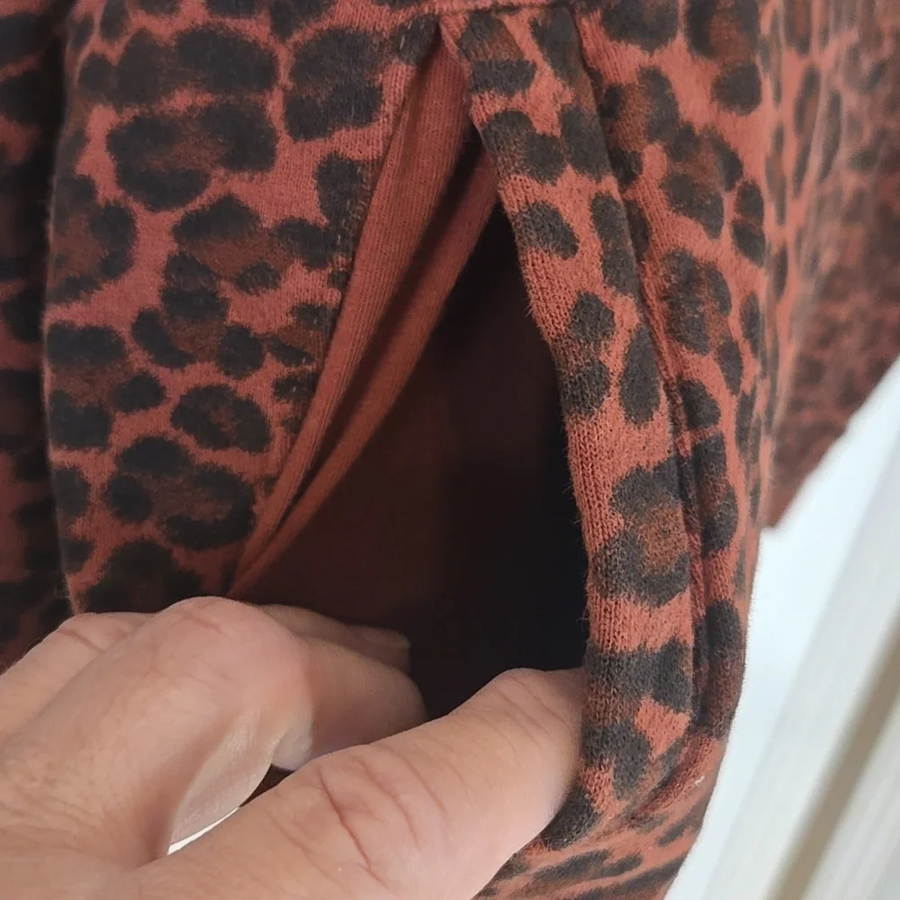 Spiritual Gangster Brown Leopard Print Jogger Set Like New - Picture 4 of 10